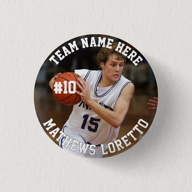 Basketball-Player Namensgruppe und Foto hinzufügen Button (Vorderseite)