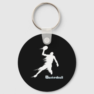 Basketball-Player-Silhouette in Bewegung 2 Schlüsselanhänger