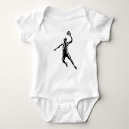 Basketball Player Slam Dunk Dunkles Design Baby Strampler