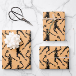 Basketball Player Slam Dunk Dunkles Design Geschenkpapier Set