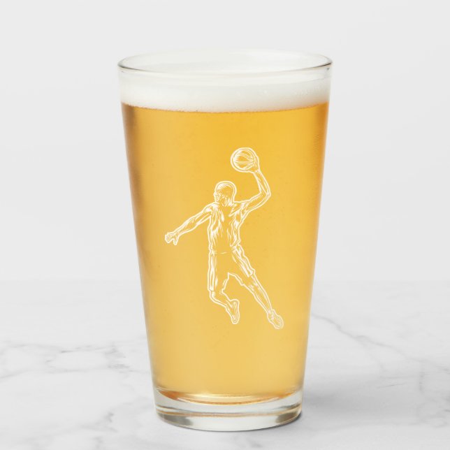 Basketball Player Slam Dunk Lichtdesign Glas (Vorne (Gefüllt))