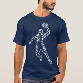 Basketball Player Slam Dunk Lichtdesign T-Shirt
