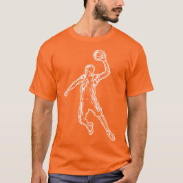 Basketball Player Slam Dunk Lichtdesign T-Shirt