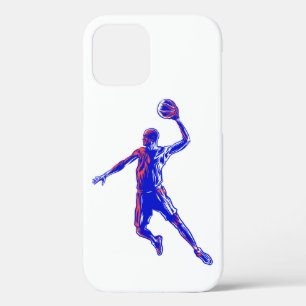 Basketball Player Slam Dunk, Rot und Blau Design Case-Mate iPhone Hülle