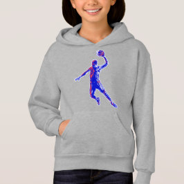 Basketball Player Slam Dunk, Rot und Blau Design Hoodie
