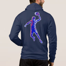 Basketball Player Slam Dunk, Rot und Blau Design Hoodie