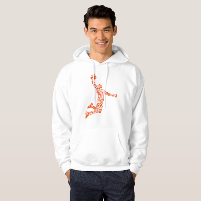 Basketball Player Slam Symbole Hoodie (Vorne ganz)