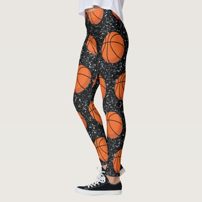 Basketball-Player Sportball Ball Eleganter Schwarz Leggings (Links)