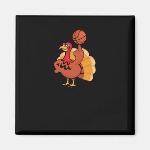 Basketball Player Turkey Day Funny Erntedank Sp Magnet