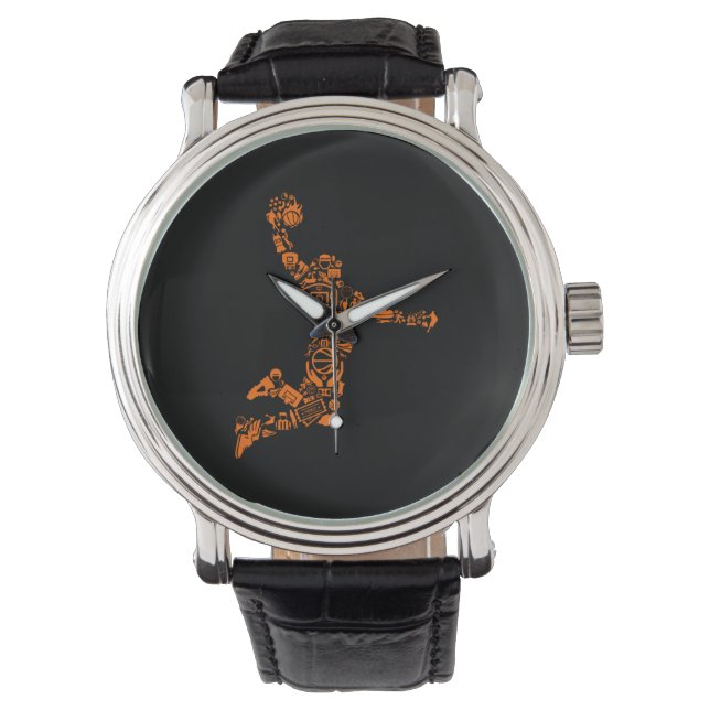 Basketball Player Vintage Armbanduhr (Vorderseite)