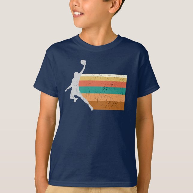 Basketball Player Vintage Farblinie T-Shirt (Vorderseite)
