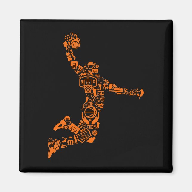 Basketball Player Vintage Magnet (Vorne)