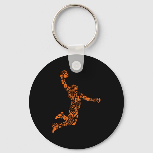 Basketball Player Vintage Schlüsselanhänger (Vorderseite)