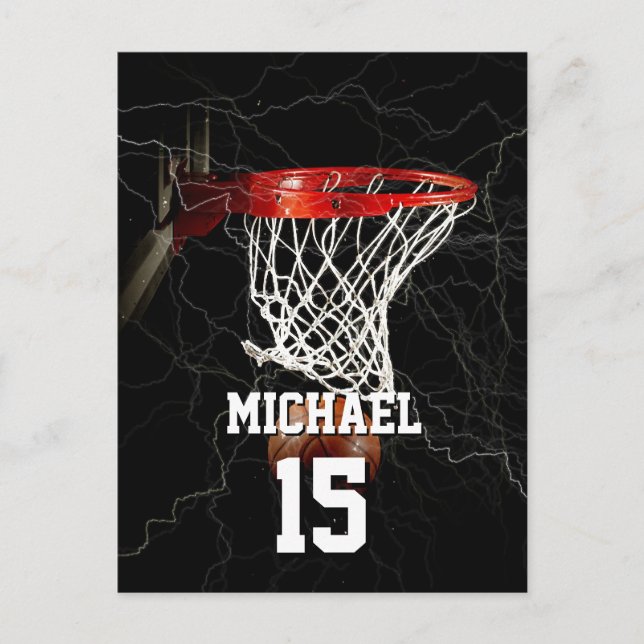 Basketball Pop hinzufügen Einladungspostkarte (Vorderseite)