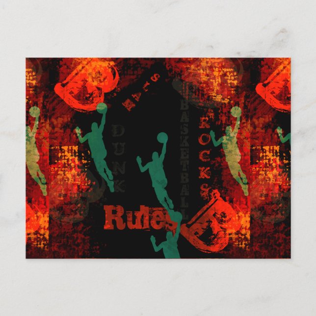 BASKETBALL POSTKARTE (Vorderseite)