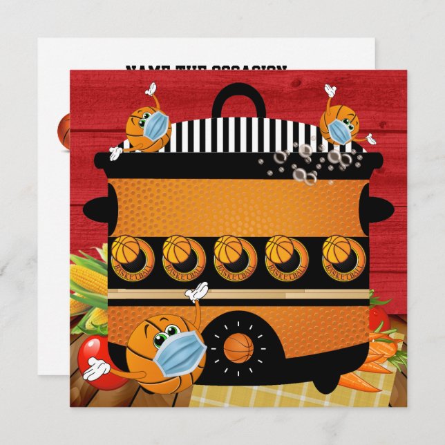 Basketball - Pot Luck - Ansammlung Einladung (Vorne/Hinten)