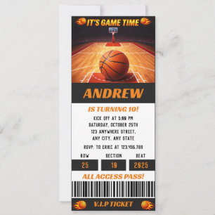 Basketball Pro Ball Geburtstagsfeier Ticket Einladung
