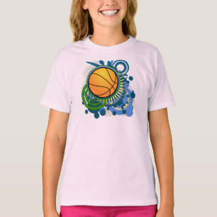 Basketball-Punk kreist blauen T - Shirt ein