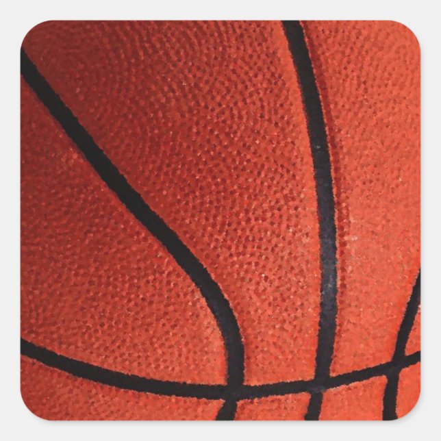 Basketball Quadratischer Aufkleber (Vorderseite)