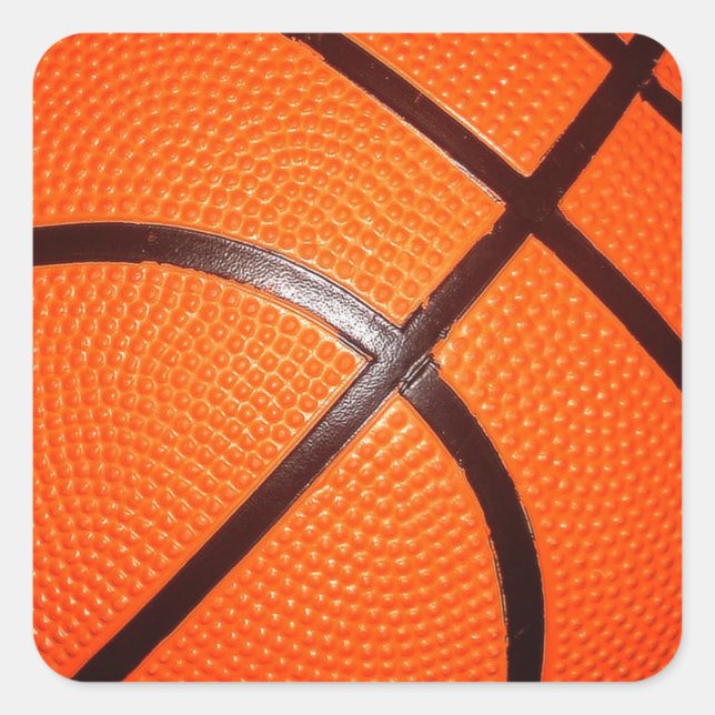 Basketball Quadratischer Aufkleber (Vorderseite)