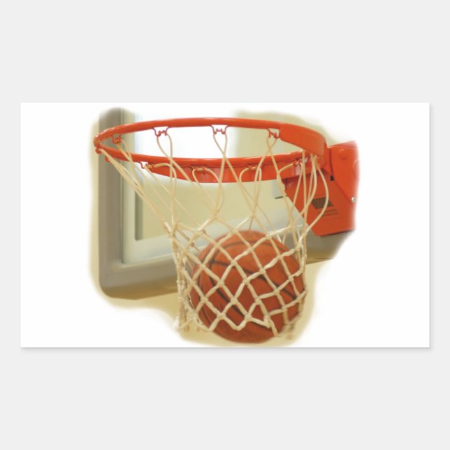 Basketball Rechteckiger Aufkleber (Vorderseite)