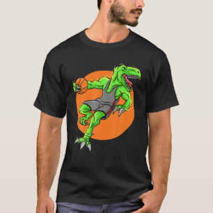 Basketball-Rex Dinosaurier Playing Männer, Fra T-Shirt