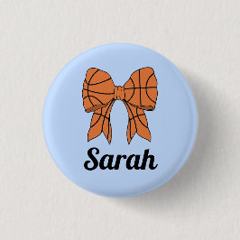Basketball Ribbon Bow Custom Button