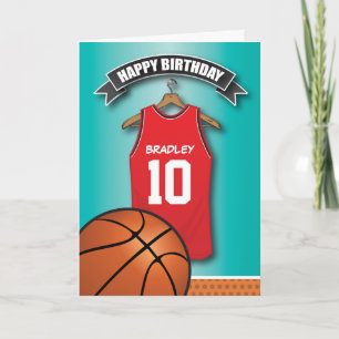 Basketball Rotes Trikot Sportliches Benutzerdefini Karte