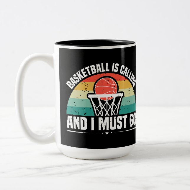 Basketball ruft und ich muss gehen zweifarbige tasse (Links)