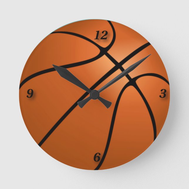 Basketball Runde Wanduhr (Vorderseite)