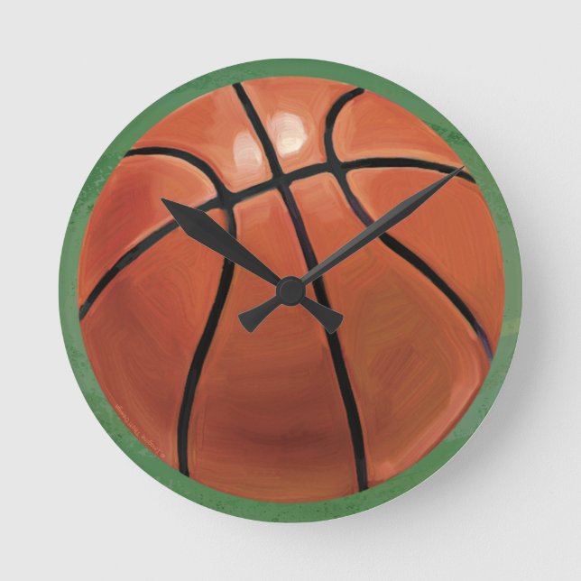 Basketball Runde Wanduhr (Vorderseite)