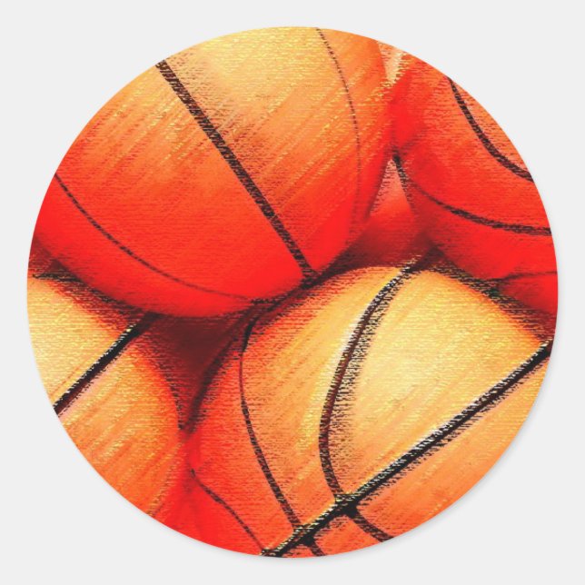 Basketball Runder Aufkleber (Vorderseite)