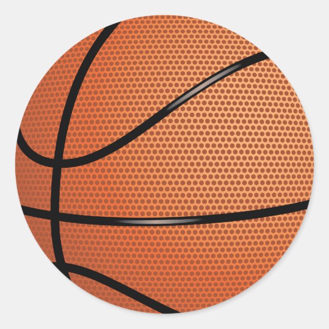 Basketball Runder Aufkleber (Vorderseite)