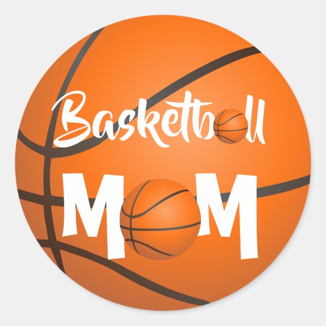 Basketball Runder Aufkleber (Vorderseite)