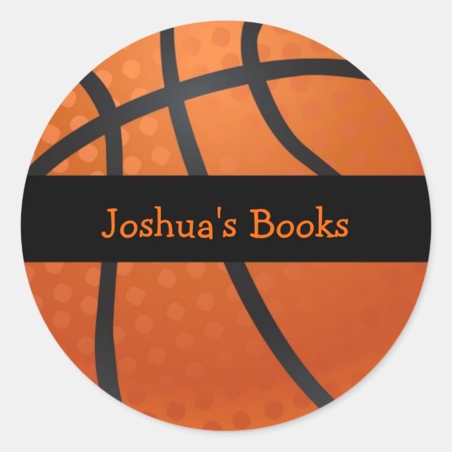 Basketball Runder Aufkleber (Vorderseite)