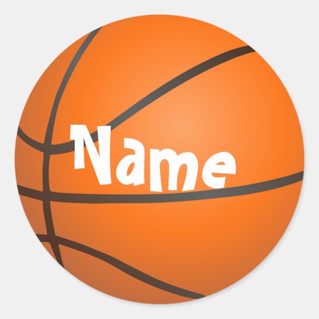 Basketball Runder Aufkleber (Vorderseite)