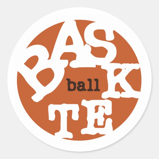 BASKETBALL RUNDER AUFKLEBER (Vorderseite)