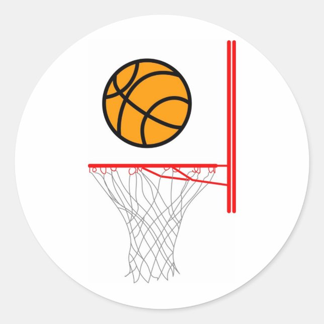 Basketball Runder Aufkleber (Vorderseite)