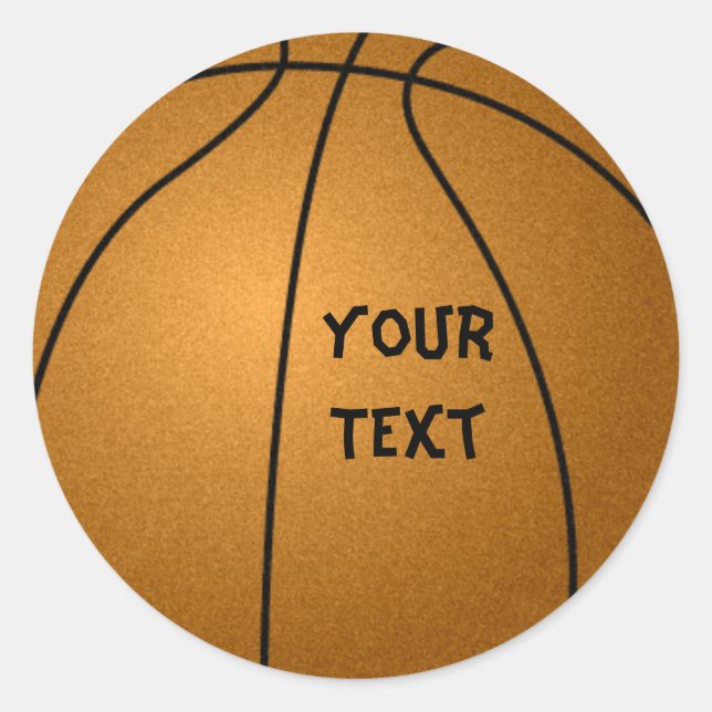 Basketball Runder Aufkleber (Vorderseite)
