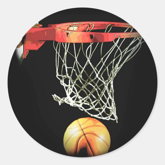 Basketball Runder Aufkleber (Vorderseite)