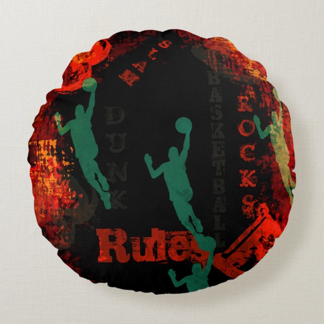 BASKETBALL RUNDES KISSEN (Vorderseite)