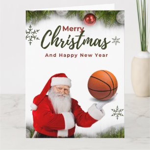 Basketball Santa Claus Frohe Weihnachten Neues Jah Karte