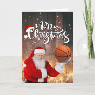 Basketball Santa Claus Frohe Weihnachten Neues Jah Karte