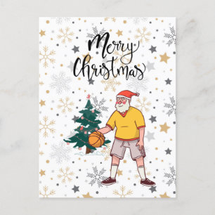 Basketball Santa Claus spielt mit Weihnachten