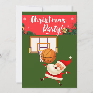 Basketball Santa Claus spielt mit Weihnachten Einladung