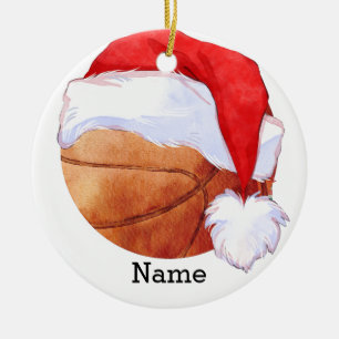 Basketball Santa Claus spielt mit Weihnachten Keramik Ornament