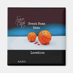 Basketball Save the Date für Party Einladung Magnet