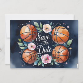 Basketball Save the Date mit Basketball Einladung