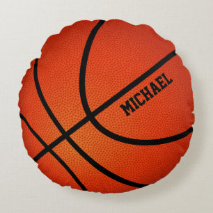 Basketball scherzt Namenspersonalisiertes Rundes Kissen