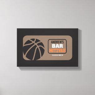 BASKETBALL Schläger-Bar Mitzvah Zeichen-in der Leinwanddruck